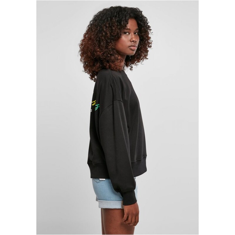 URBAN CLASSICS Ladies Oversized Rainbow Crewneck - black