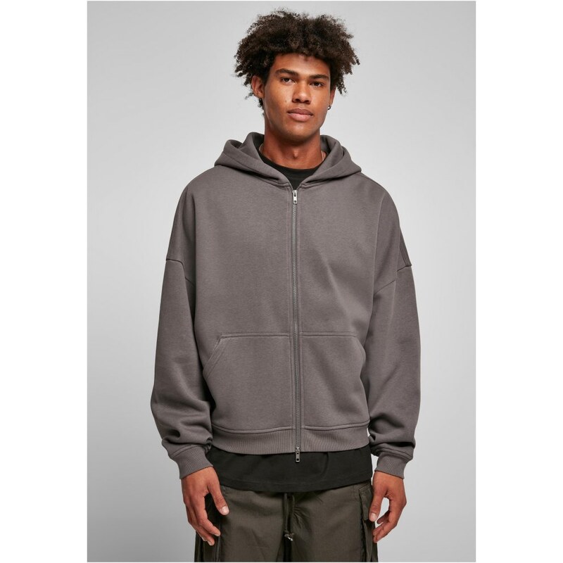 URBAN CLASSICS Organic 90's Zip Hoody - darkshadow