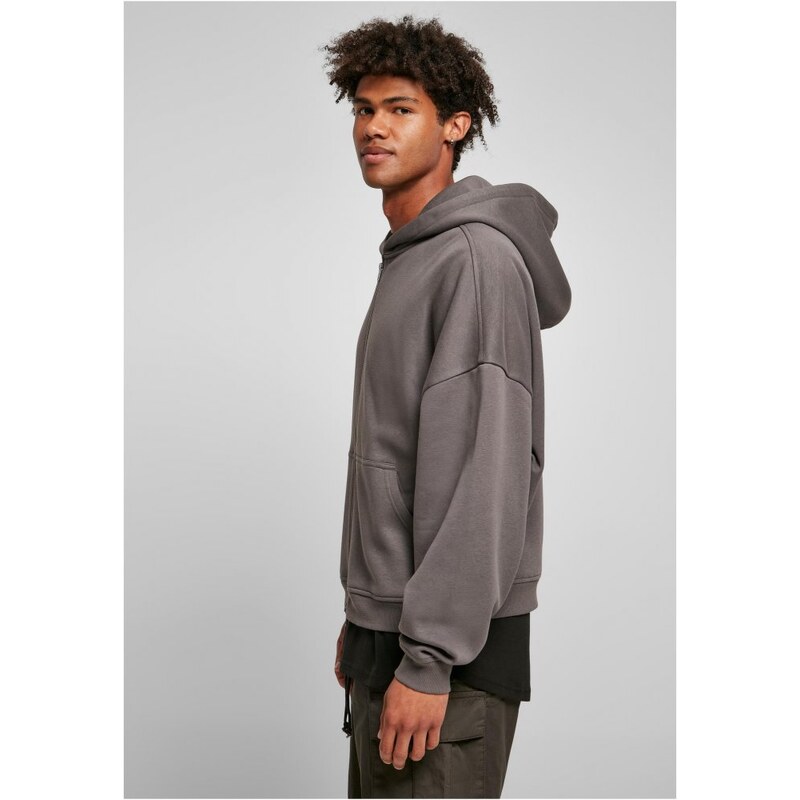 URBAN CLASSICS Organic 90's Zip Hoody - darkshadow