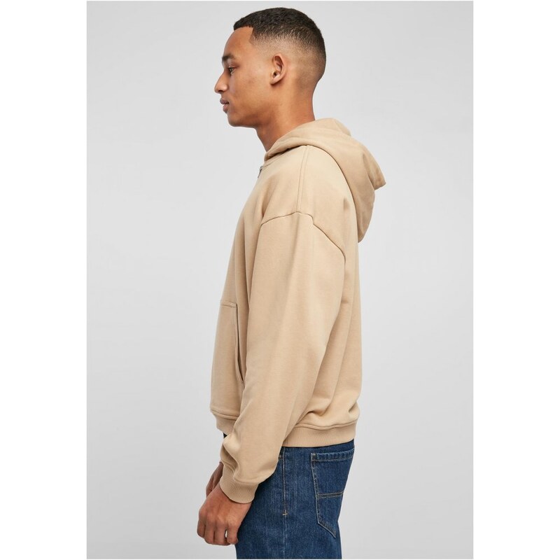 URBAN CLASSICS Boxy Zip Hoody - unionbeige