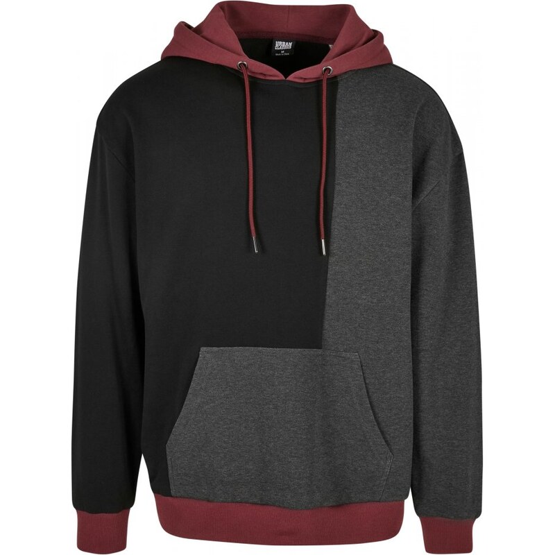 URBAN CLASSICS Oversized Color Block Hoody - black/charcoal