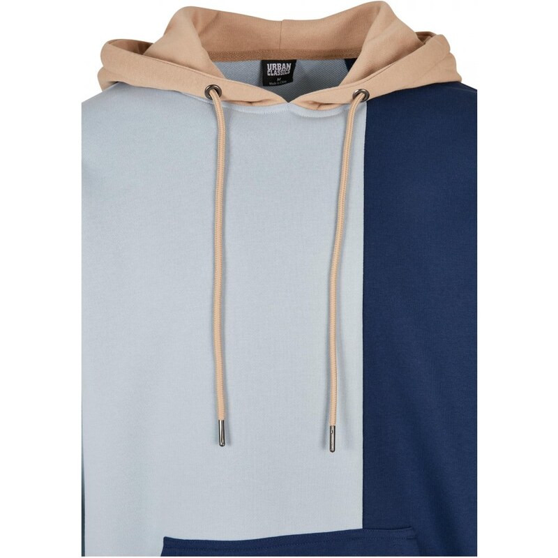 URBAN CLASSICS Oversized Color Block Hoody - summerblue/darkblue