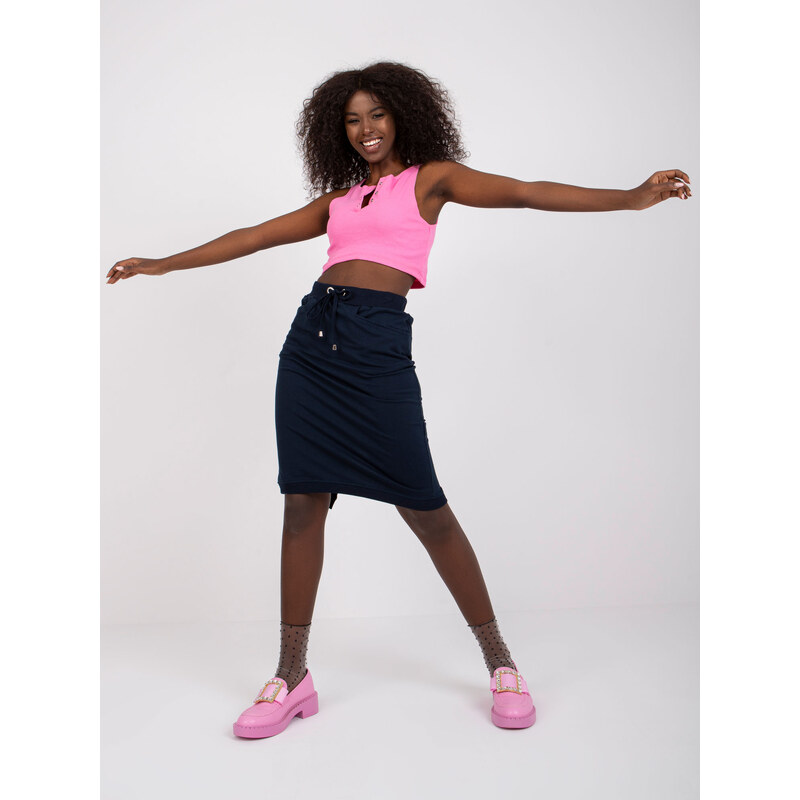 BASIC Feel Good Skirt-RV-SD-4793-1.32-navy blue