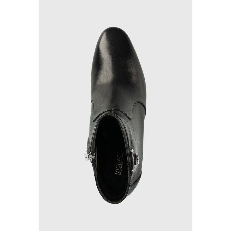 Kožené kotníkové boty MICHAEL Michael Kors Padma dámské, černá barva, na podpatku