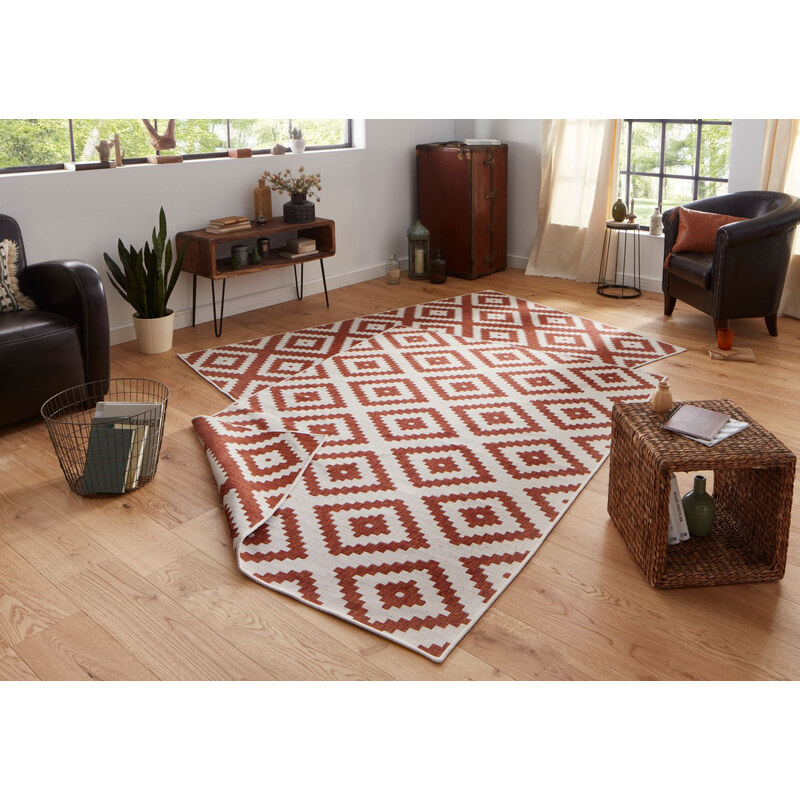 NORTHRUGS - Hanse Home koberce Kusový koberec Twin-Wendeteppiche 103130 terra creme – na ven i na doma - 80x150 cm