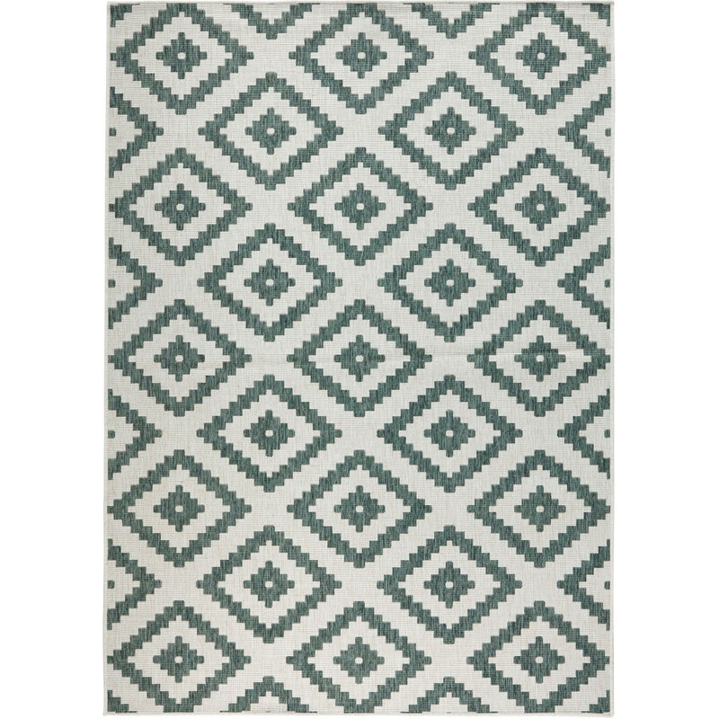 NORTHRUGS - Hanse Home koberce Kusový koberec Twin-Wendeteppiche 103131 grün creme – na ven i na doma - 80x150 cm