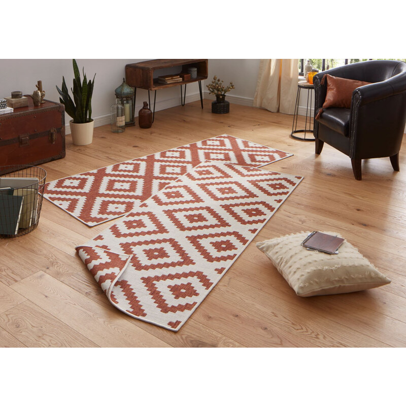 NORTHRUGS - Hanse Home koberce Kusový koberec Twin-Wendeteppiche 103130 terra creme – na ven i na doma - 80x150 cm