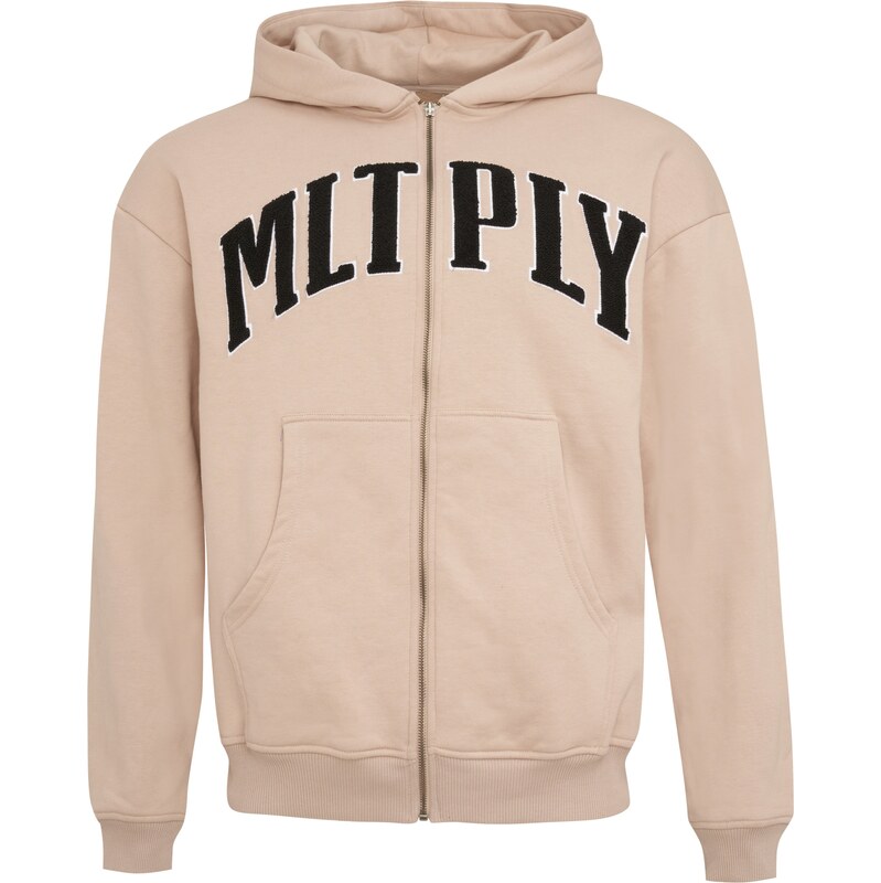 Multiply Apparel Mikina Embroidery světle béžová / černá / bílá