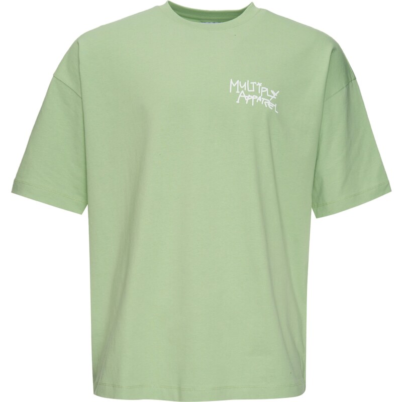 Multiply Apparel Tričko Banderole pastelově zelená / černá /