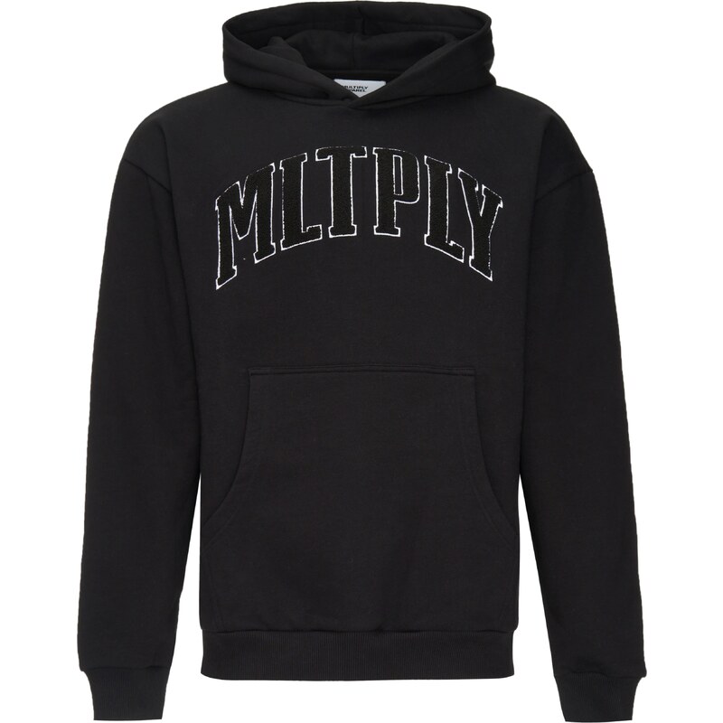 Multiply Apparel Mikina černá / bílá