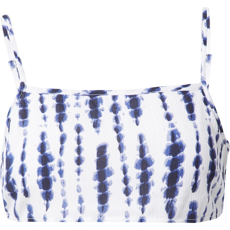 Nasty Gal Top tmavě modrá / bílá