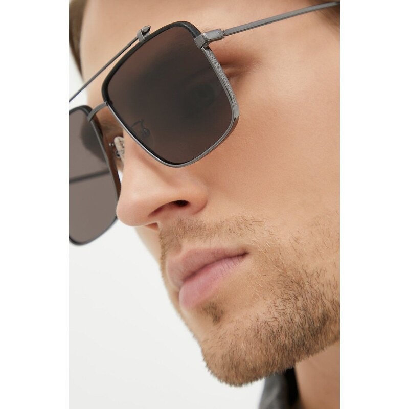 Sluneční brýle Alexander McQueen pánské, šedá barva