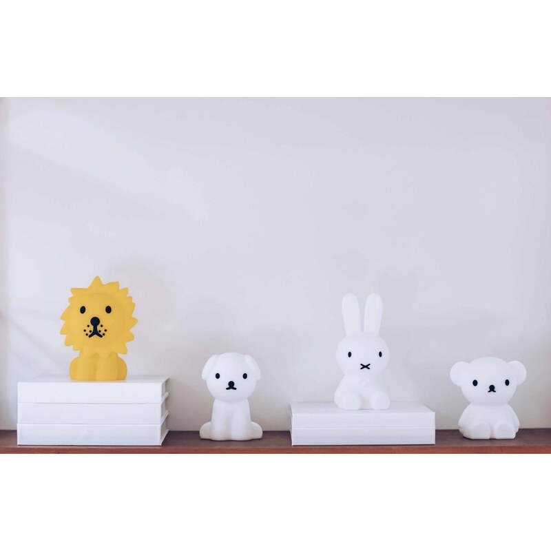 Žlutá plastová dětská LED lampa Mr. Maria Lion 11 cm