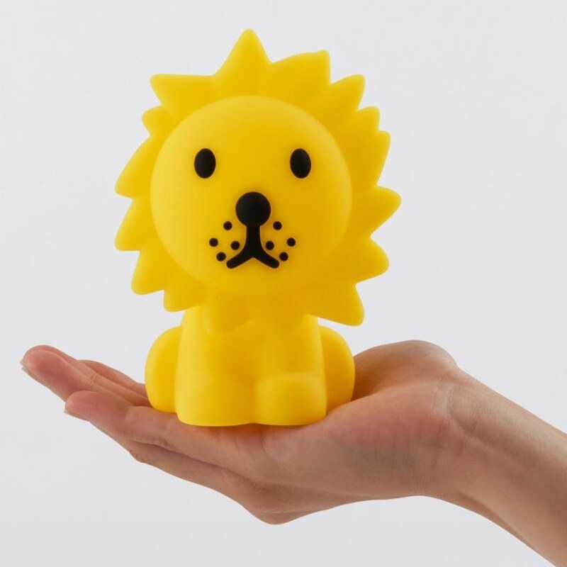 Žlutá plastová dětská LED lampa Mr. Maria Lion 11 cm