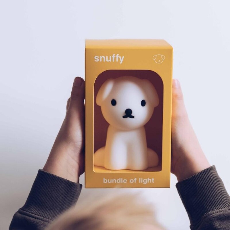 Bílá plastová dětská LED lampa Mr. Maria Snuffy 11 cm