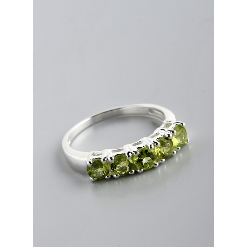 Stříbrný prsten s olivíny PK032