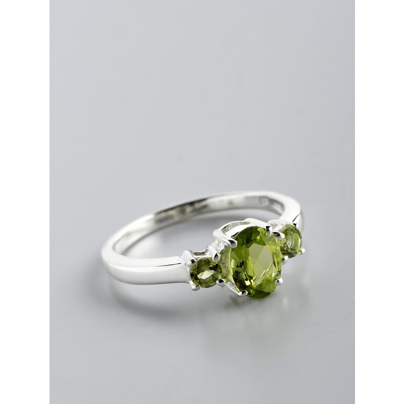 Stříbrný prsten s olivíny PK034