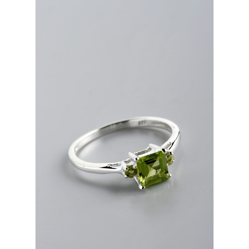 Stříbrný prsten s olivíny PK043