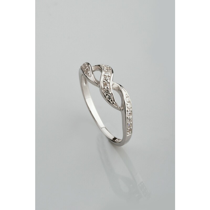 Stříbrný prsten s kubickými zirkony PK052