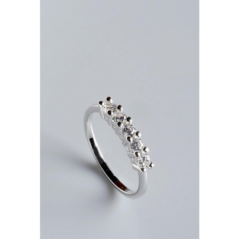 Stříbrný prsten s kubickými zirkony PK061