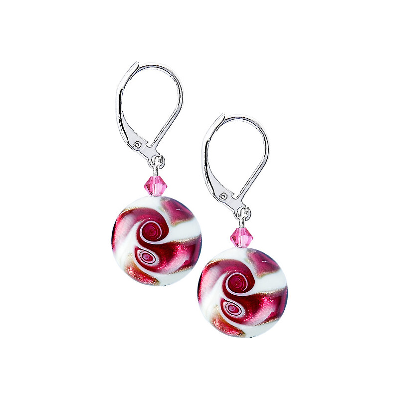 Dámske Náušnice Raspberry Kiss Amulet z perel Lampglas - / 44 cm + 4 cm prodlužovací řetízek