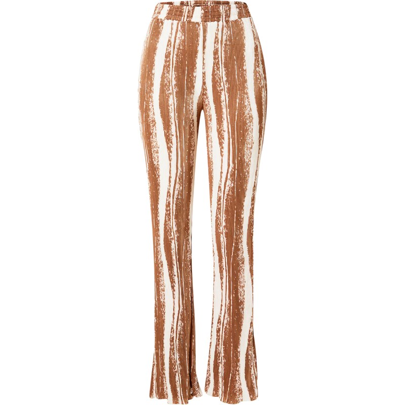 Nasty Gal Kalhoty hnědá / bílá