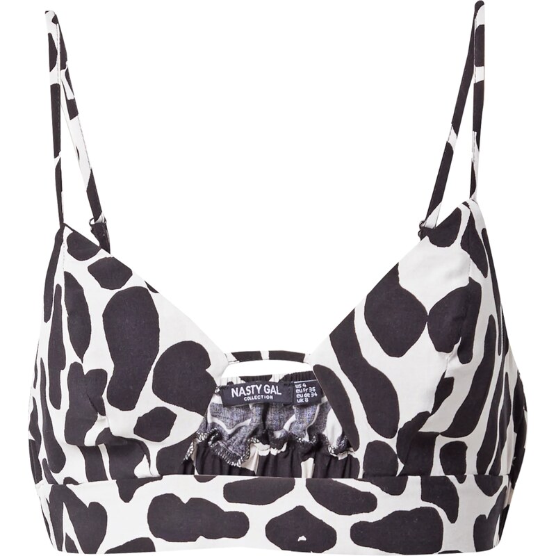 Nasty Gal Top černá / bílá