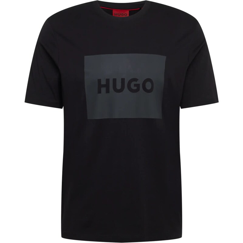 HUGO Tričko Dulive222 tmavě šedá / černá