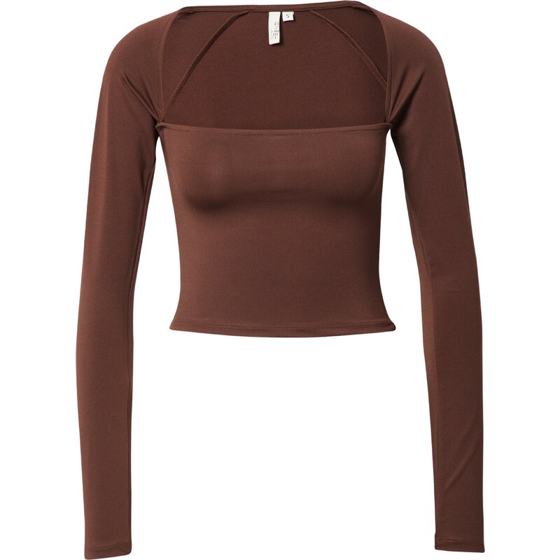 NLY by Nelly Tričko Flirty Square tmavě hnědá 109608949