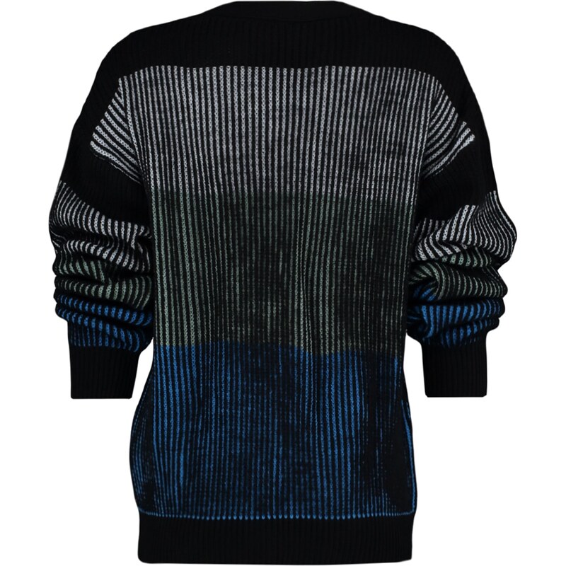 Trendyol Black Striped Knitwear Cardigan