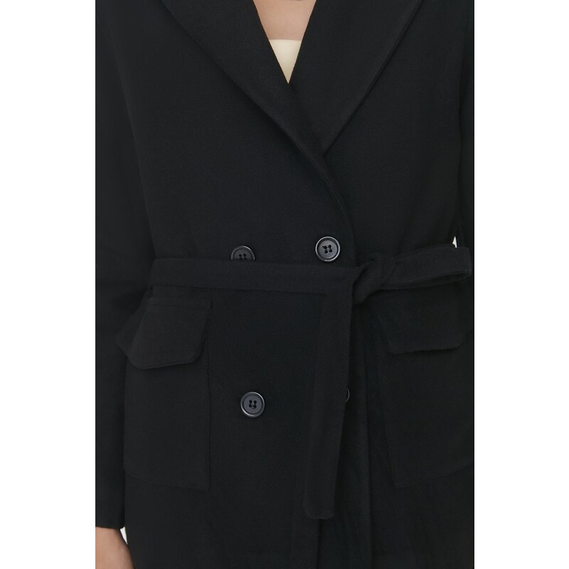 Trendyol Black Belted Woven Lined Jacket