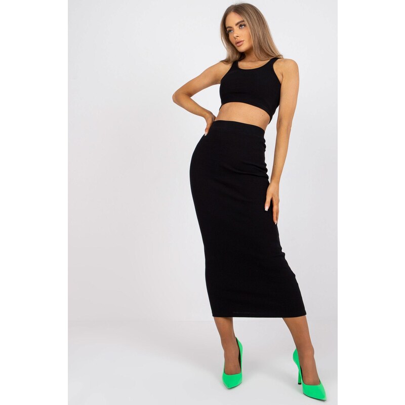 MladaModa Vroubkovaná souprava crop-topu a obtažené sukně model 84666 73749462