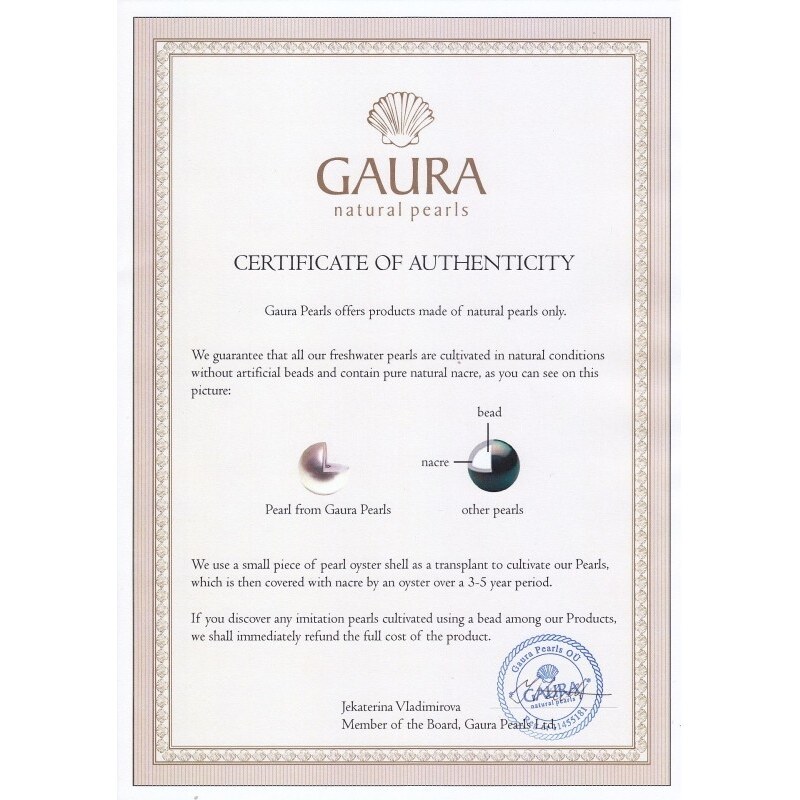 Gaura Pearls Stříbrný prsten s pravou bílou perlou Carla, stříbro 925/1000