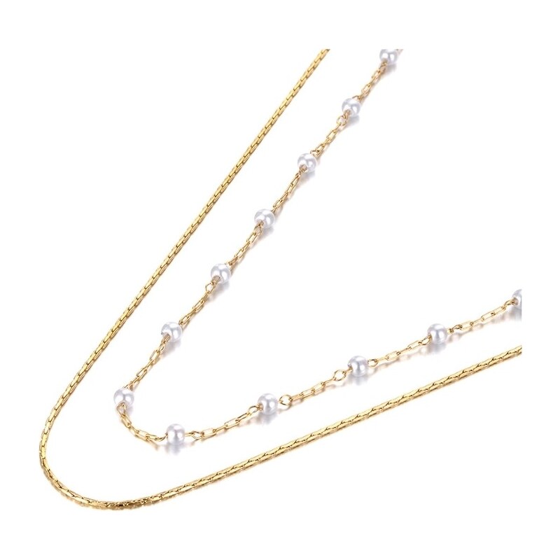 Victoria Filippi Stainless Steel Ocelový náhrdelník Oscia Gold - chirurgická ocel, perla
