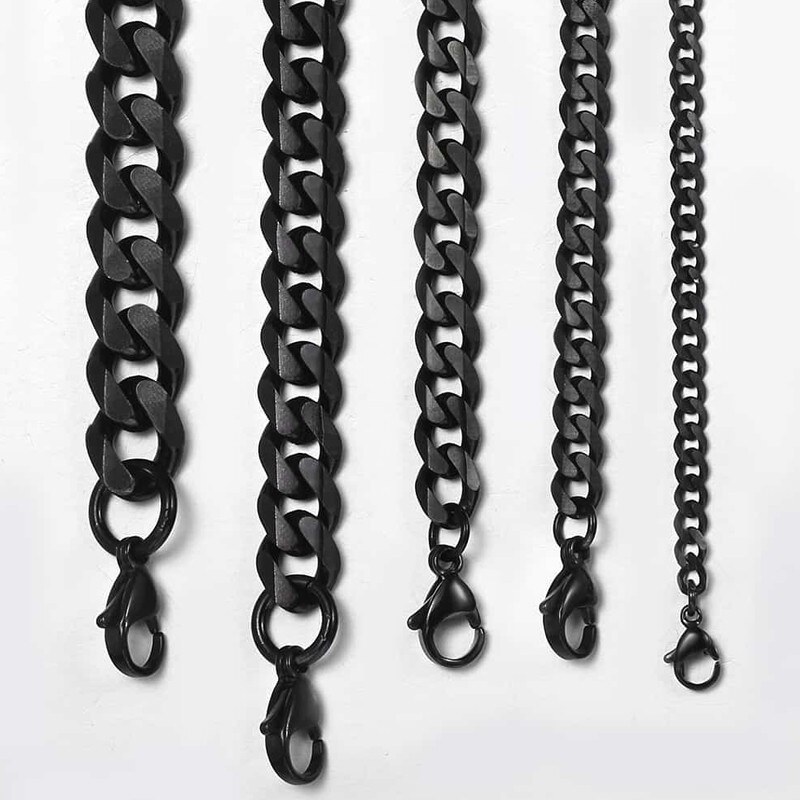 Daniel Dawson Pánský ocelový náhrdelník Erich Black, 5 mm řetízek - chirurgická ocel