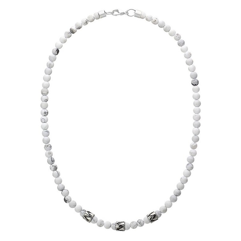 Manoki Pánský korálkový náhrdelník Alain - 6 mm Howlit, etno styl