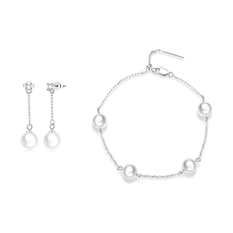 GRACE Silver Jewellery Stříbrný náramek s perlou Anna, stříbro 925/1000