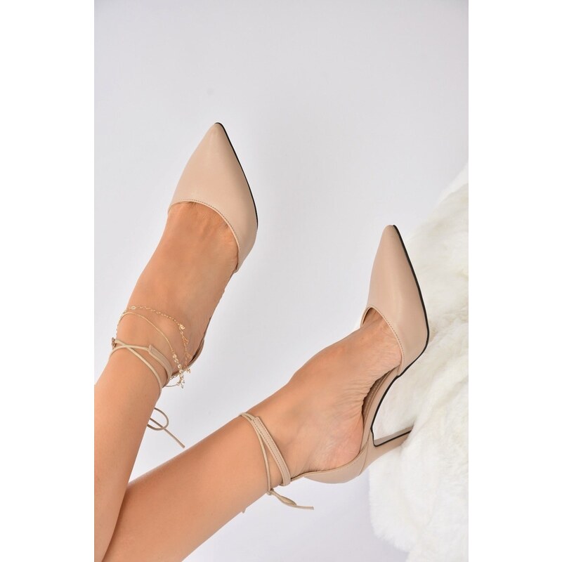 Fox Shoes Women's Nude Pointed Toe Heels Shoes