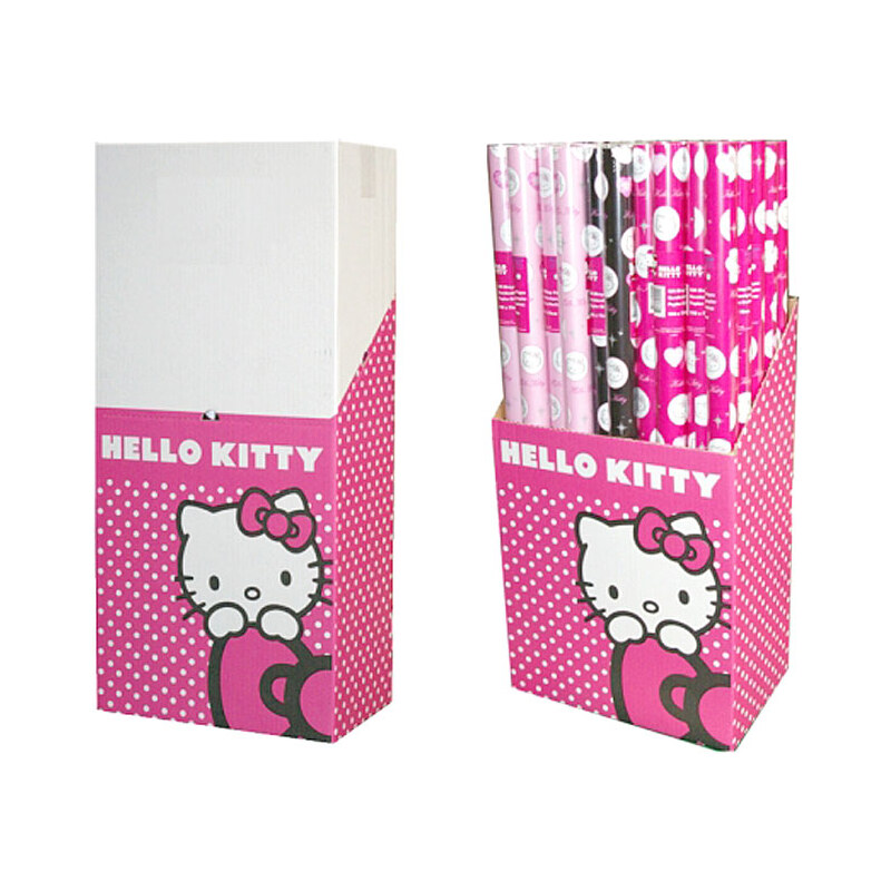 Diomercado 3x balící papír Hello Kitty METAL srdíčko 200x70 cm