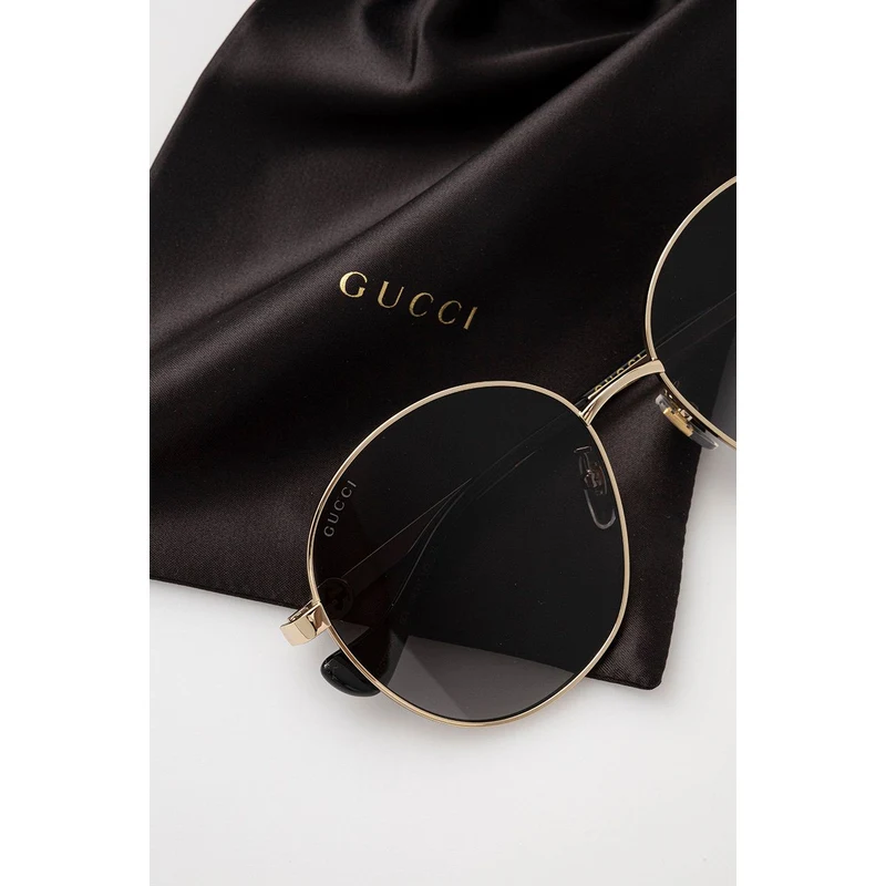 Sluneční brýle Gucci dámské, zlatá barva - GLAMI.cz