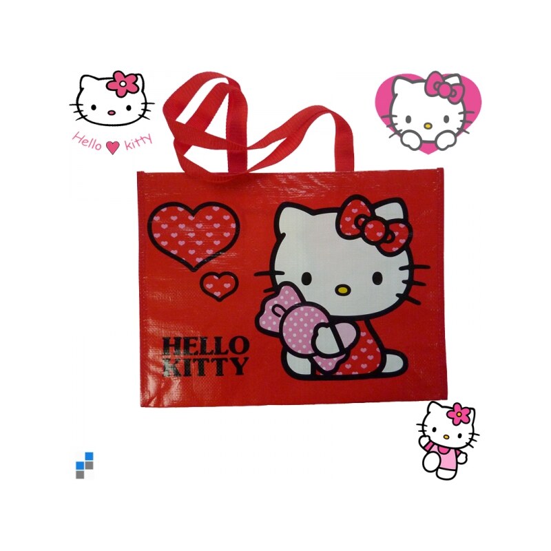 Diomercado Dětská velká nákupní taška Hello Kitty red 42x35 x17 cm
