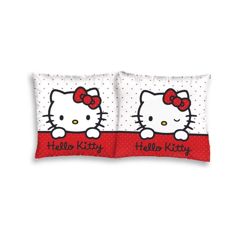 Detexpol Povlak na polštářek Hello Kitty bílá bavlna 40x40 cm