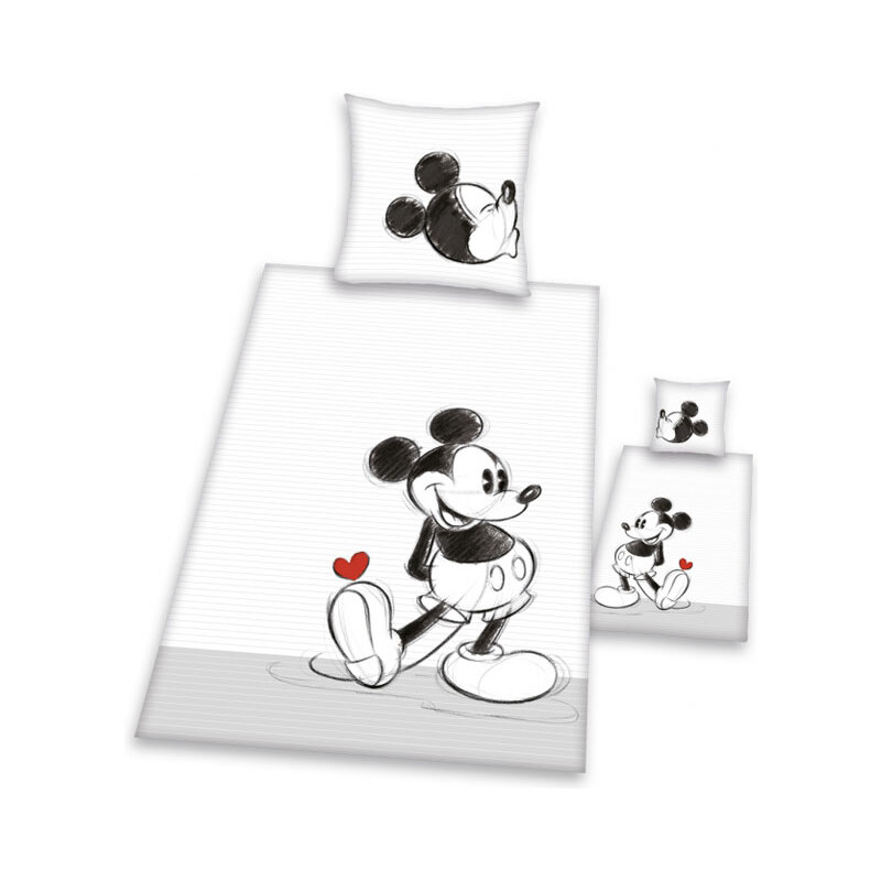 Herding Povlečení Mickey Mouse 2013 černobílá bavlna 140/200, 70/90 cm