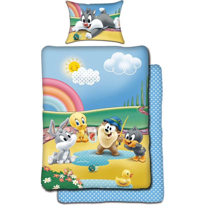 Halantex Povlečení Looney Tunes Duha bavlna 100/135, 40/60 cm