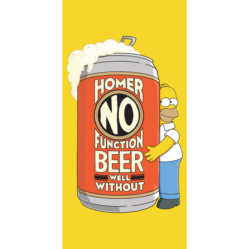 Jerry Fabrics Osuška Homer Simpson 2 beer bavlna-froté 75/150 cm