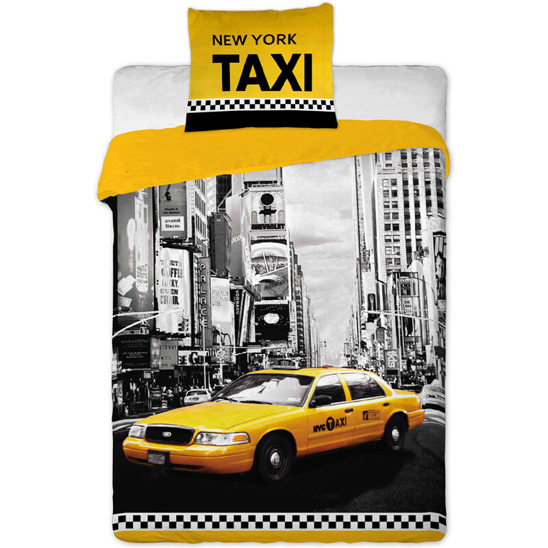 JERRY FABRICS Povlečení New York Taxi bavlna 140/200, 70/90cm