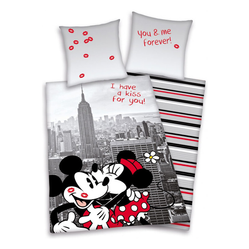 Herding Povlečení Mickey a Minnie New York polyester 140/200, 70/90 cm