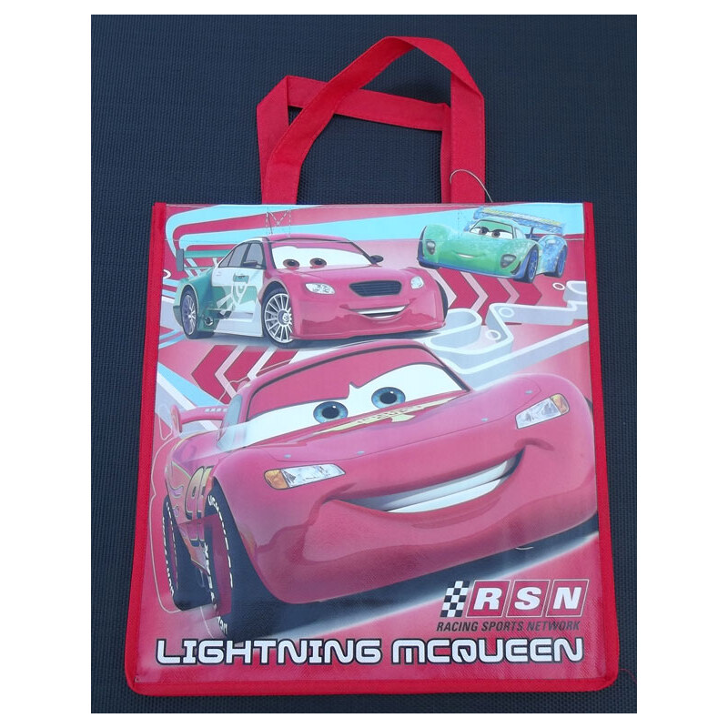 4-COM Dětská nákupní taška Cars červená 32x34 cm