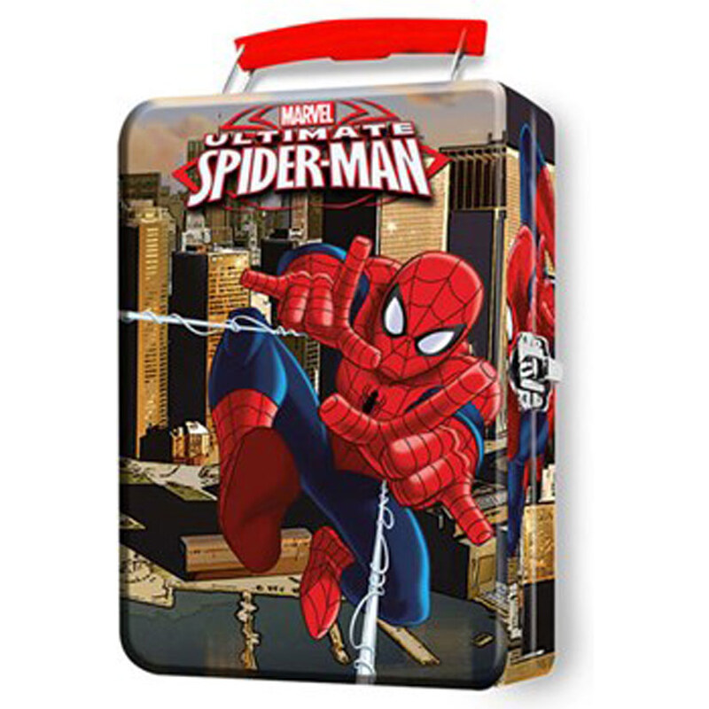 Euroswan Dětský kovový kufřík Spiderman 12,5x19x7 cm