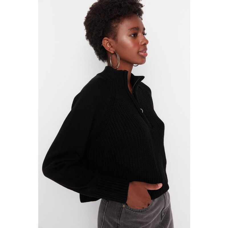 Trendyol Black High Collar Knitwear Sweater